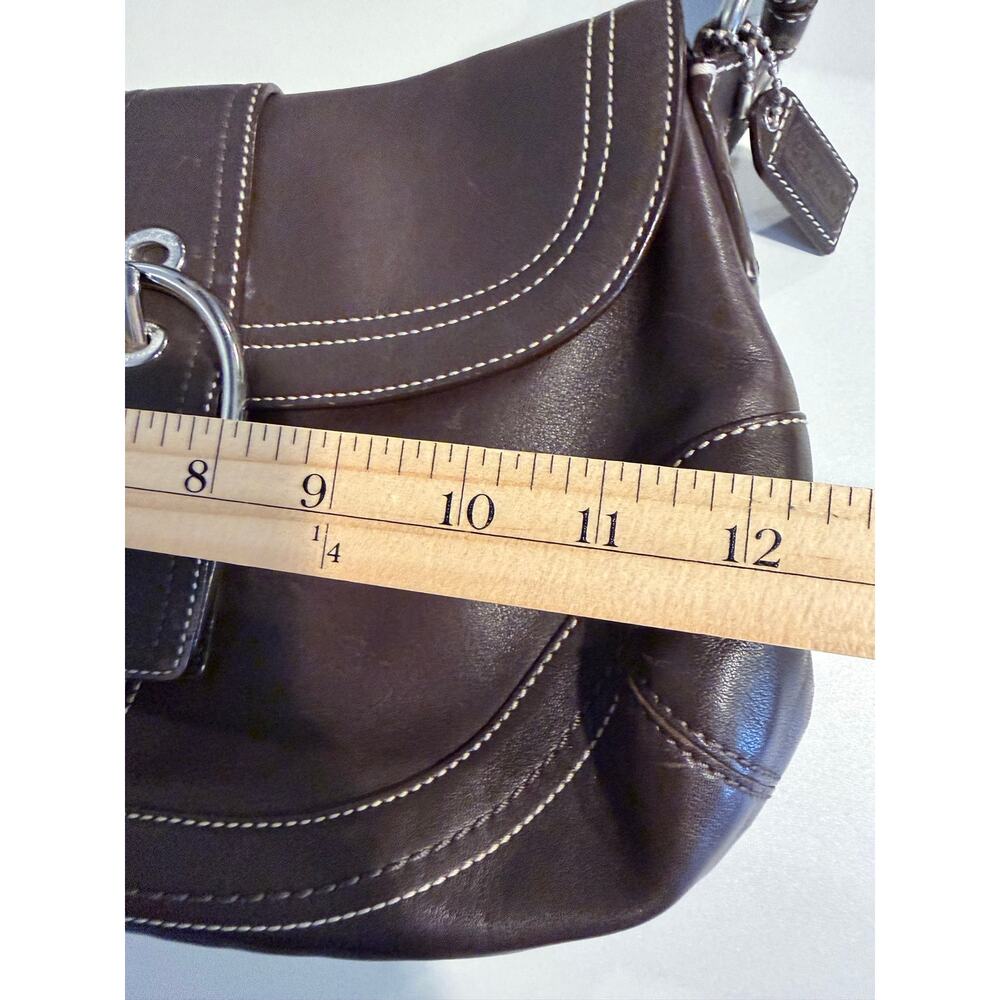 Vintage Coach Soho Leather Flap Shoulder Bag in Brown - Picture 14 of 16
